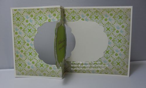 Sincere Salutations Limeade Flip Card OPEN