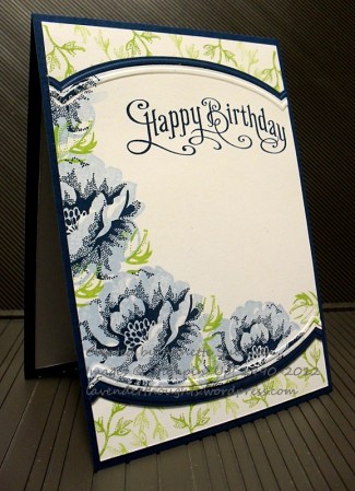 Stippled Blossoms Midnight Blue