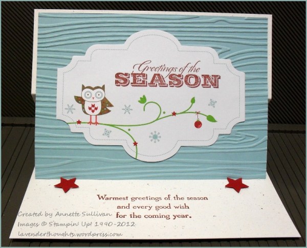 Greetings of the Season Baja Breeze Snow Festival Designer Tag Owl