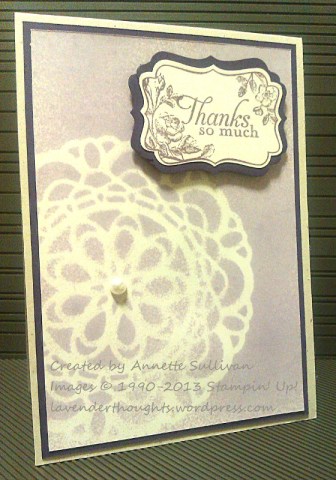 Four Frames Eggplant Doily