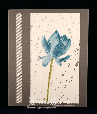 Lotus Blossom Basic Indigo Olive Note Card Box