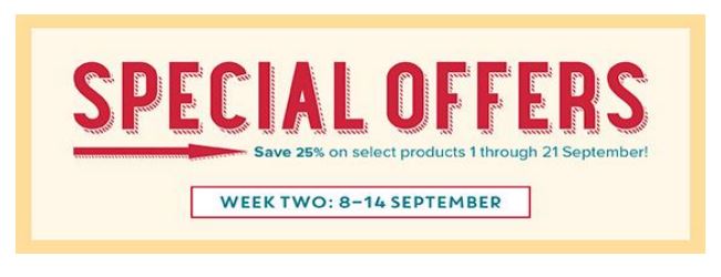 Special Offers for September 2016 – Week&nbsp;2