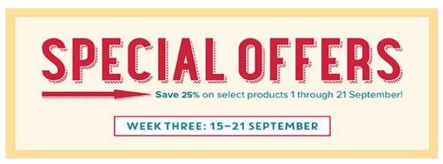 Special Offers for September 2016 – Week&nbsp;3