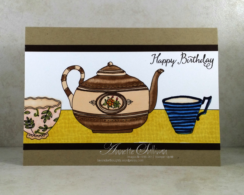 Tea Pot and Cups with Stampin’ Blends Alcohol Markers