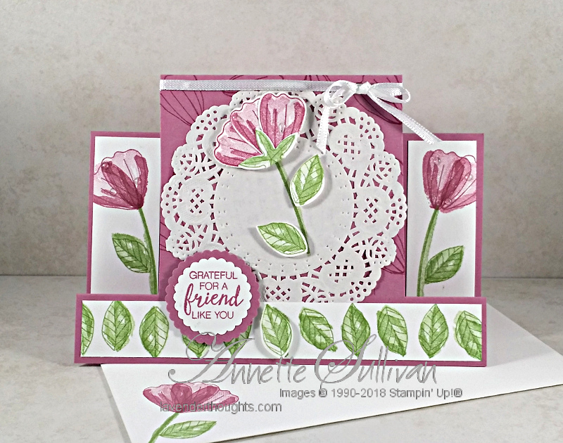 Centre Step Fancy Fold Card with Bunch of&nbsp;Blossoms