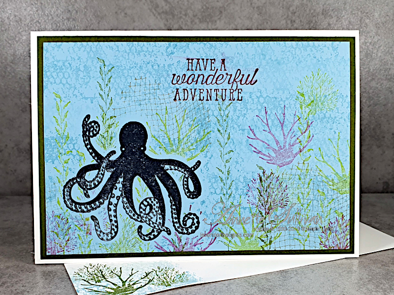 Silhouette Octopus for the Color Challenge at Splitcoaststampers
