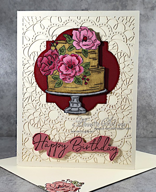 Elegant Happy Birthday for the Color Challenge at Splitcoaststampers