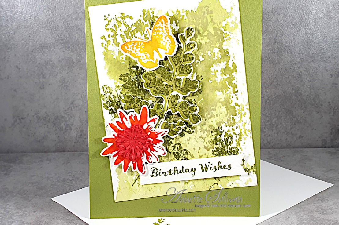 Acrylic Block Watercolour Background for the Color Challenge at Splitcoaststampers