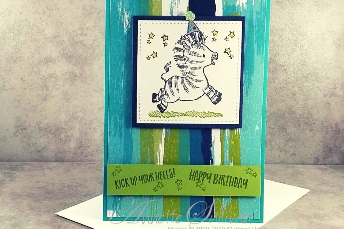 Zany Zebras Birthday Card for the Splitcoaststampers Sketch&nbsp;Challenge