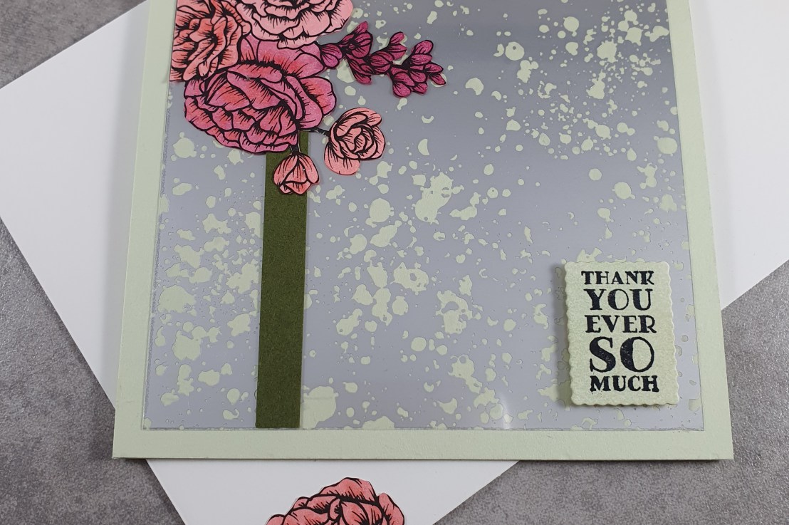 Pink Roses and Mercury Glass Acetate for the Sketch Challenge at Splitcoaststampers