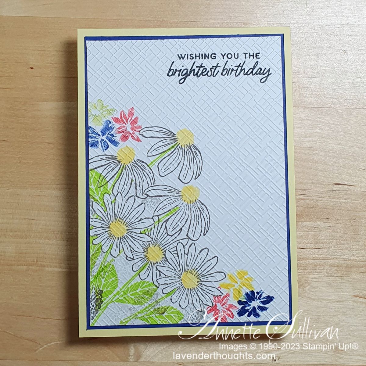 Quick and Easy Card using Cheerful Daisies – Lavender Thoughts