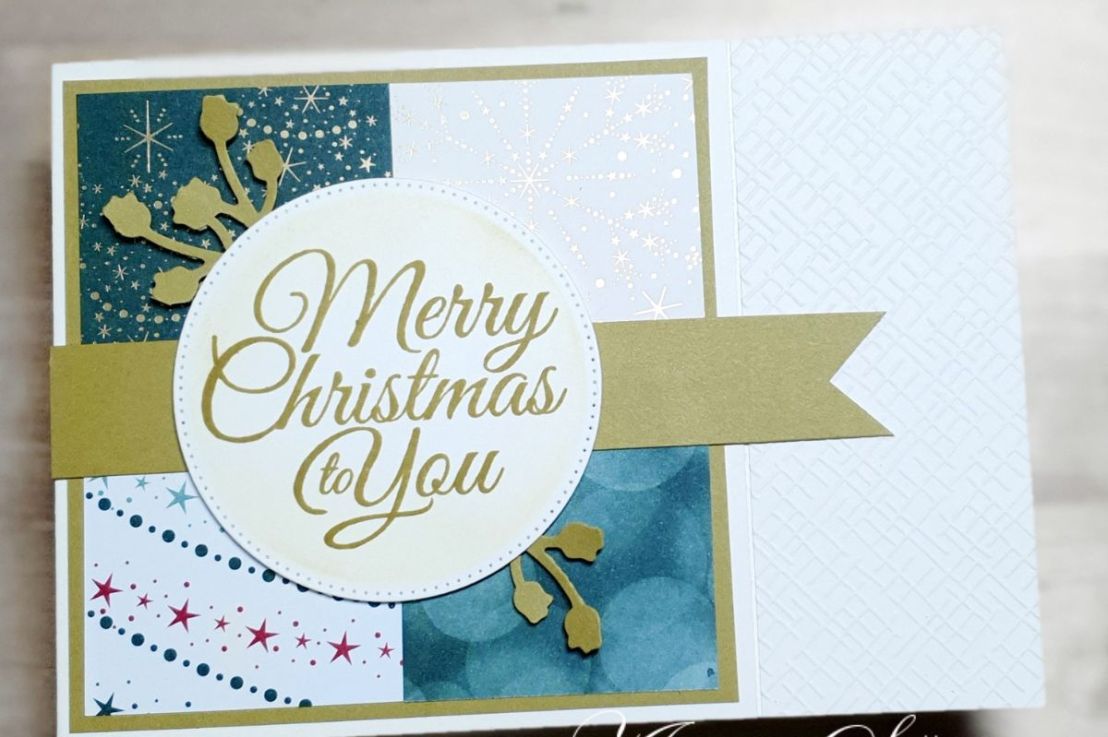 Four Square Side Flap Fancy Fold card for&nbsp;Christmas