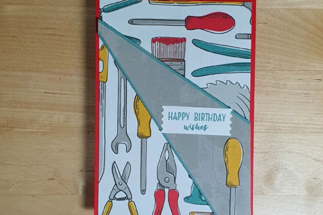 Diagonal Split Front Cards with a masculine&nbsp;theme