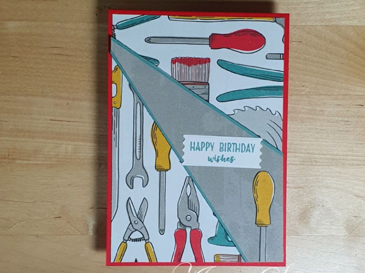 Diagonal Split Front Cards with a masculine&nbsp;theme